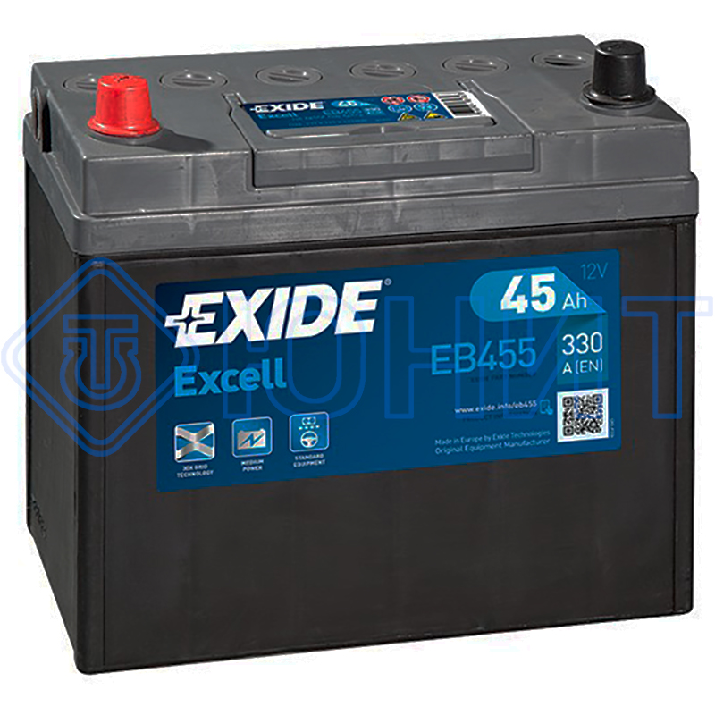 Аккумулятор автомобильный EXIDE EXCELL EB455