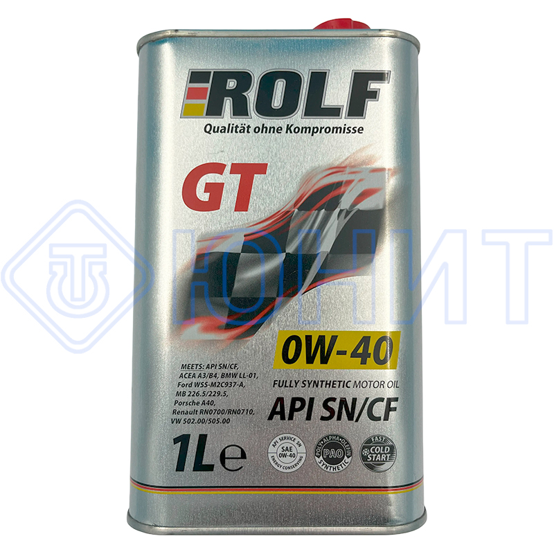 Моторное масло ROLF GT 0W-40 API SN/CF (1л) 322306
